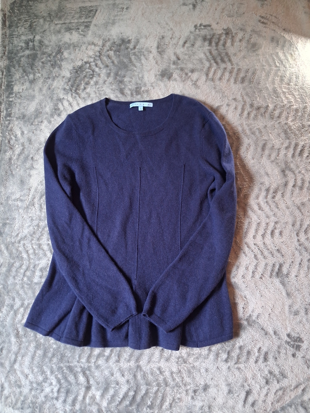 Antonio Melani Sweater Womans Navy Blue Large 100% Cashmere